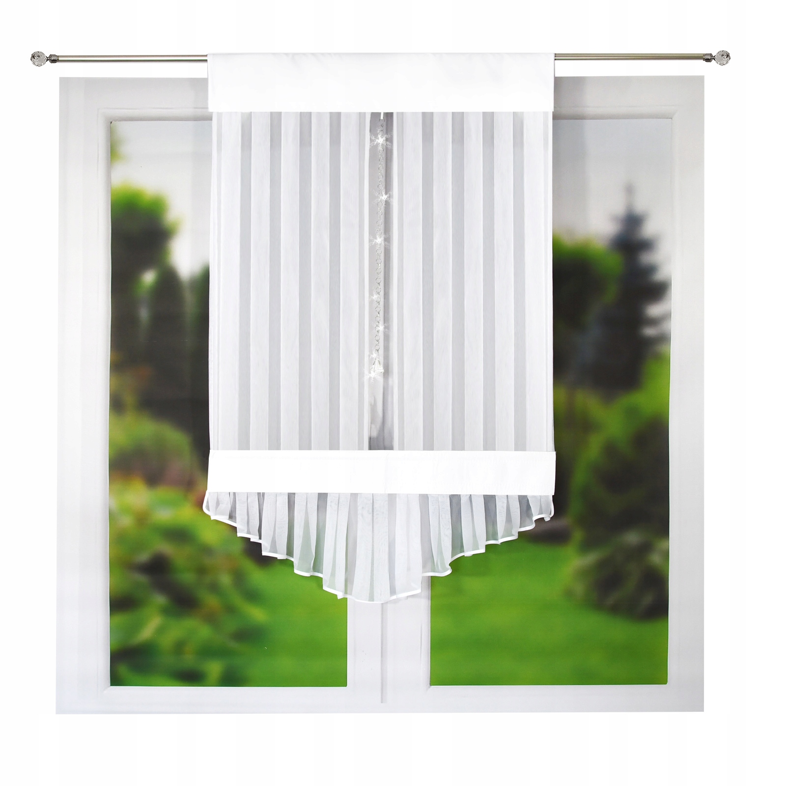 

Panel firana biała kryształ woal glamour 130x80cm