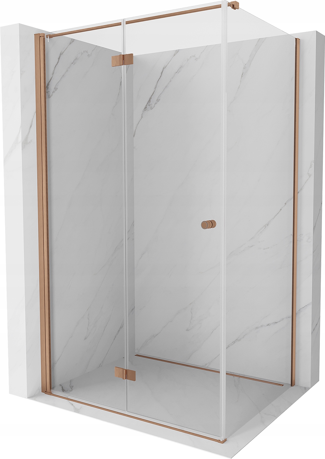 Mexen Mist-f Kabina Prysznicowa Lewa 75X110 Transparent Miedź Szczotka