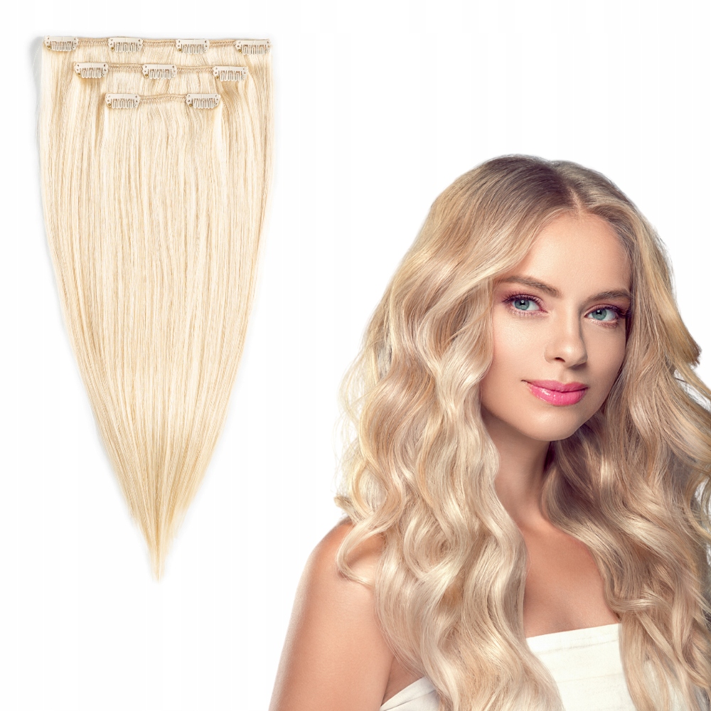 Připínací Vlasy přírodní Clip In 43 cm pásky #60