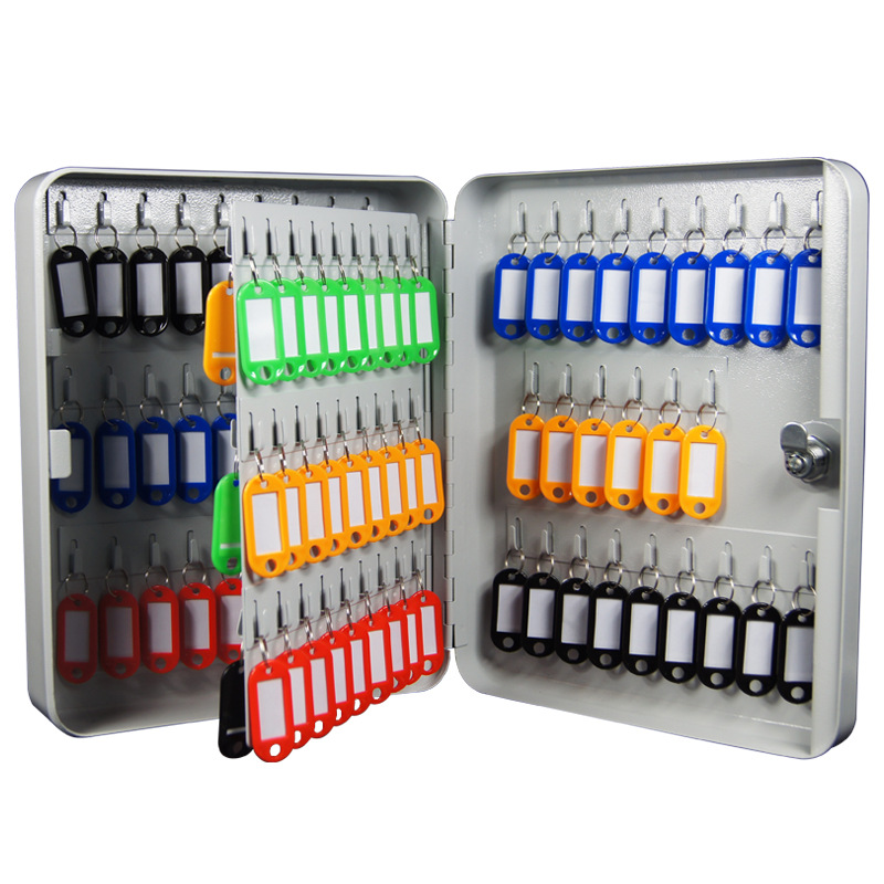 Skrzynka Szafka Na Klucze Kasetka Sejf 100SZT Z Zawieszkami Pojemna Szara