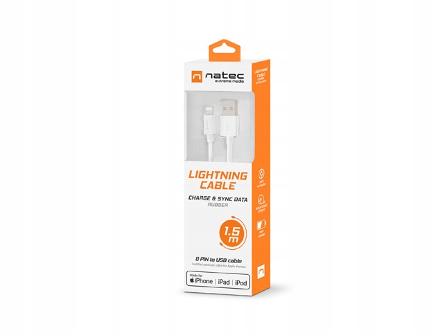 

Kabel Lightning(m)- Usb-a(m) 1.5M Biały Mfi Natec
