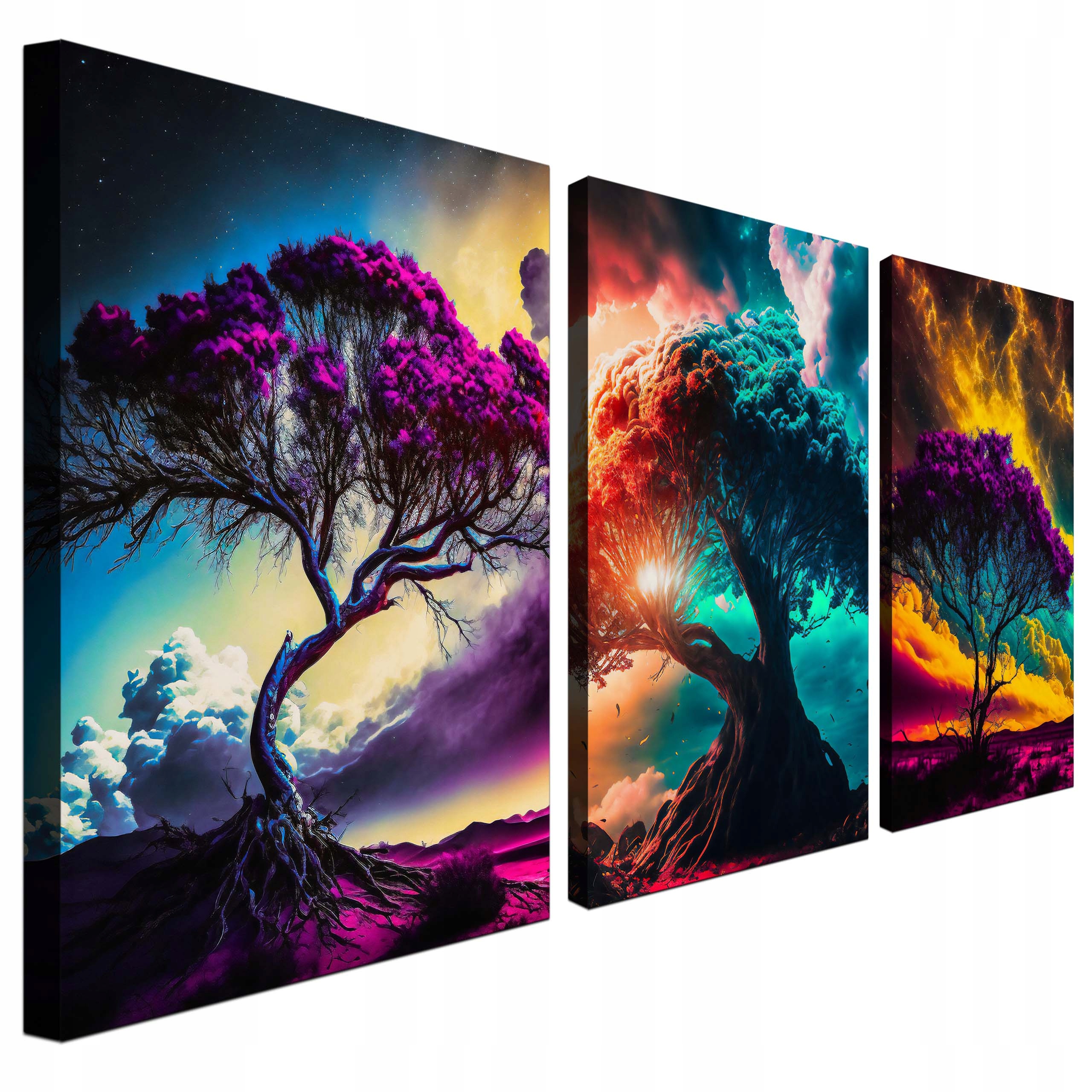 

Obrazy Drzewo do salonu 3 częściowy 120x60