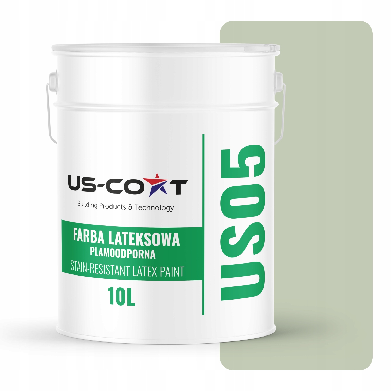 Latexová Farba Odolná Voči Škvrnám, Svetlozelená H2157 10L, Matná Na Steny