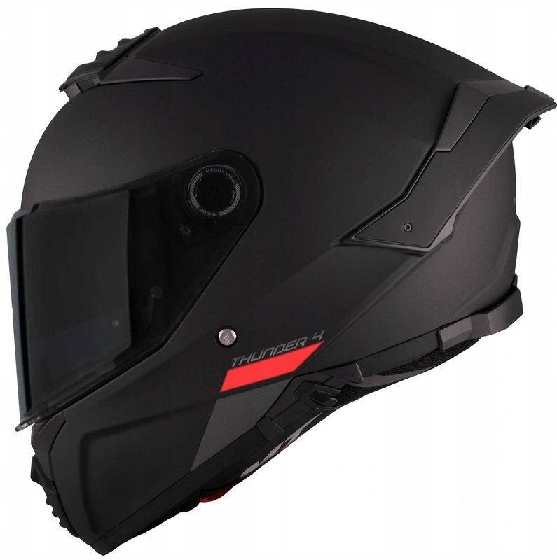 Motocyklová prilba Mt Thunder 4 Sv Solid Black blenda čierna matná