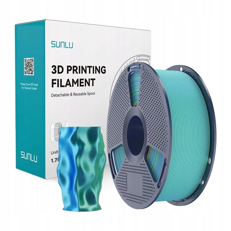 Filament Sunlu Pla+ Silk Dual Color 1.75mm 1kg (niebiesko-zielony)