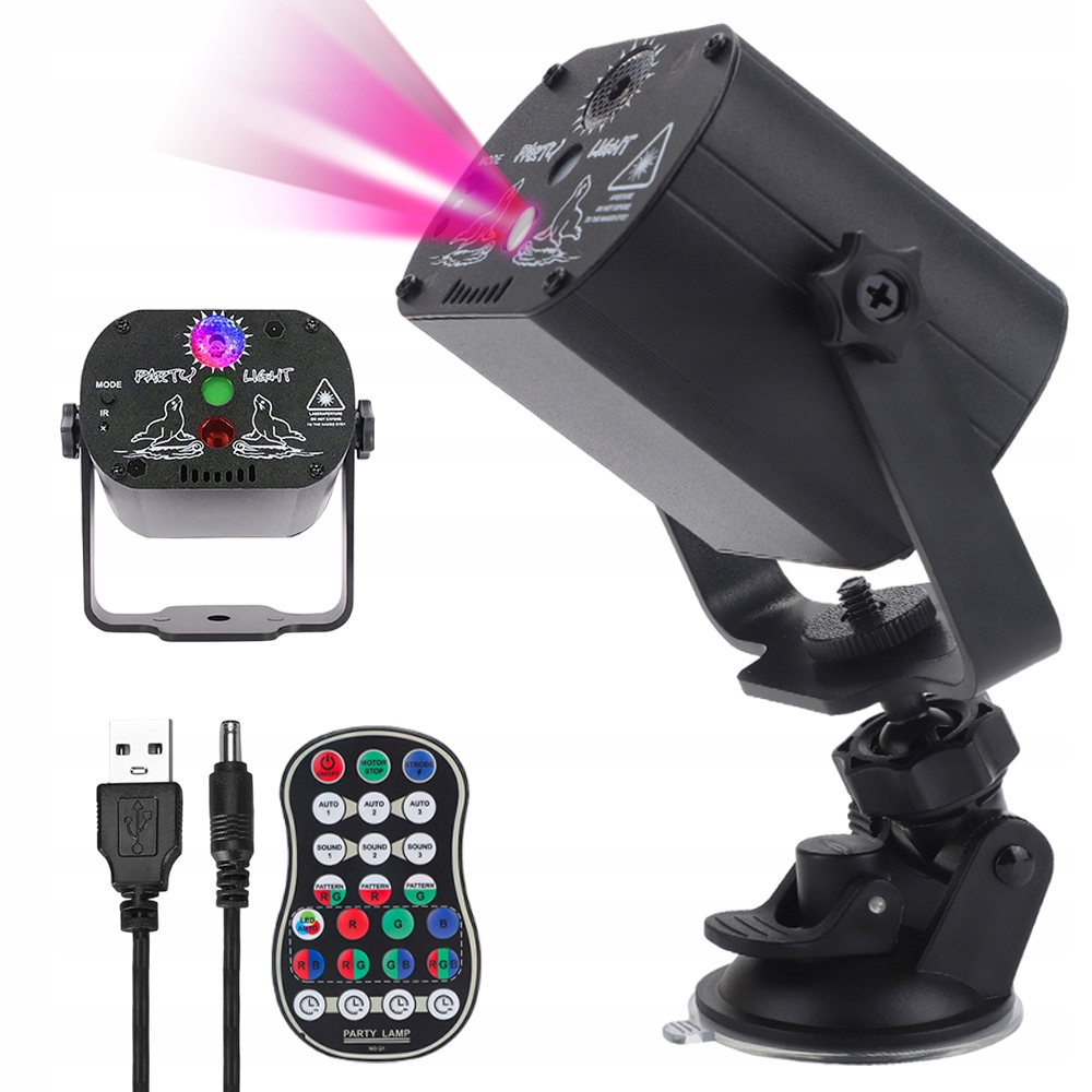 Projektorová Lampa Disko Koule Disco Light Usb 3V1 Led Rgb S Dálkovým Ovládáním