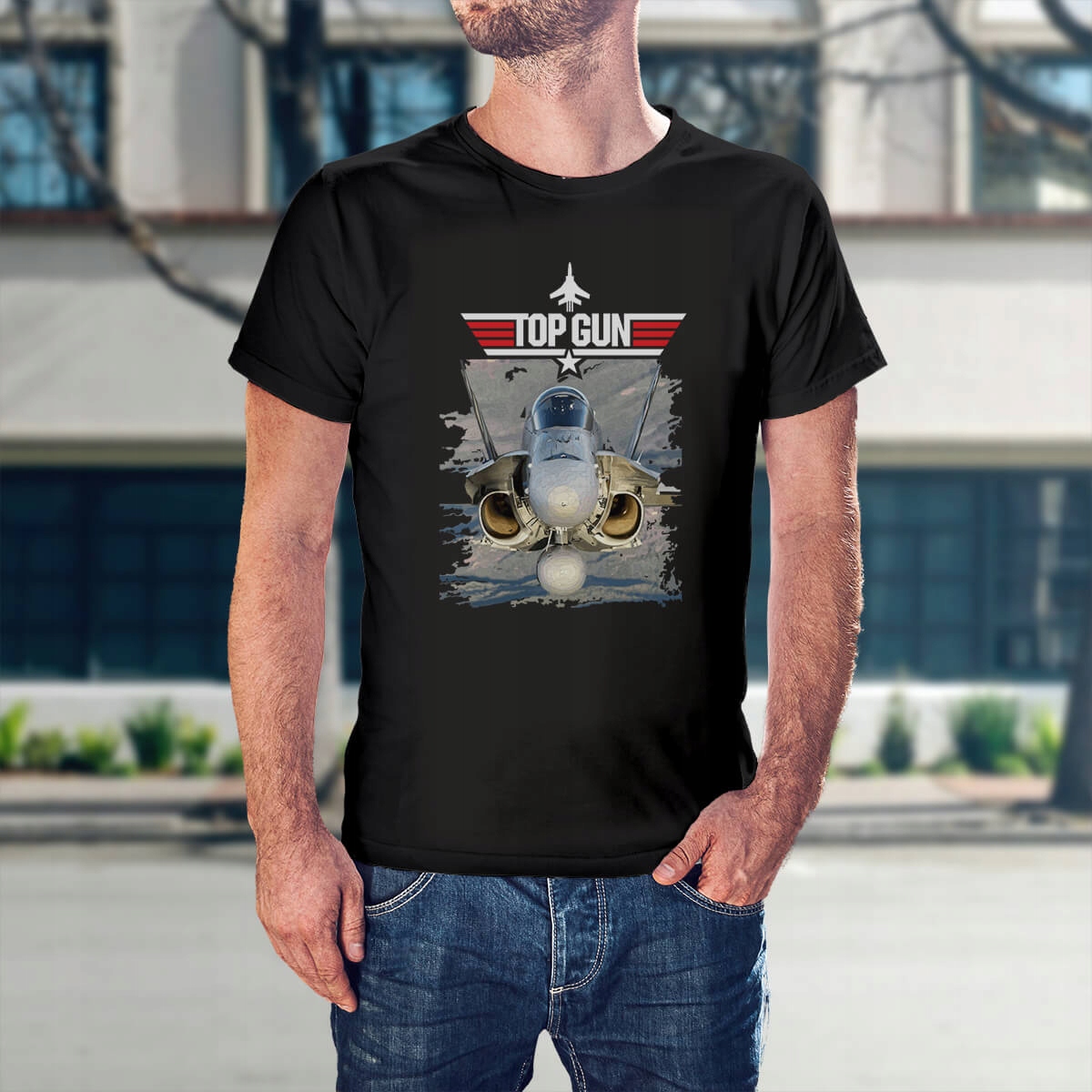 T-shirt L piloci marynarki wojennej Top Gun Rękaw krótki rękaw