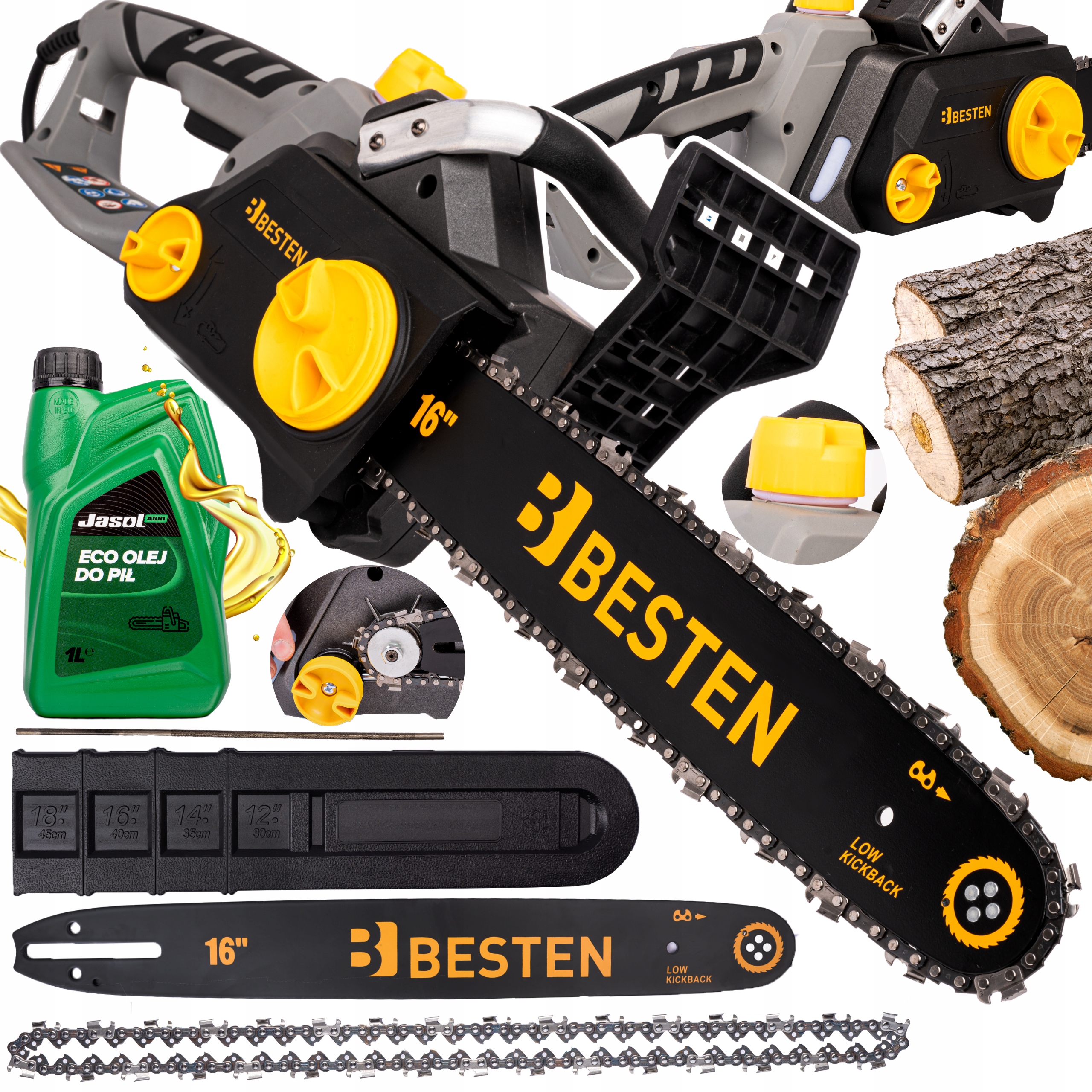 Řetězová Pila Elektrická Pila Na Dřevo 2400 W Vodící Lišta 40 CM Olej