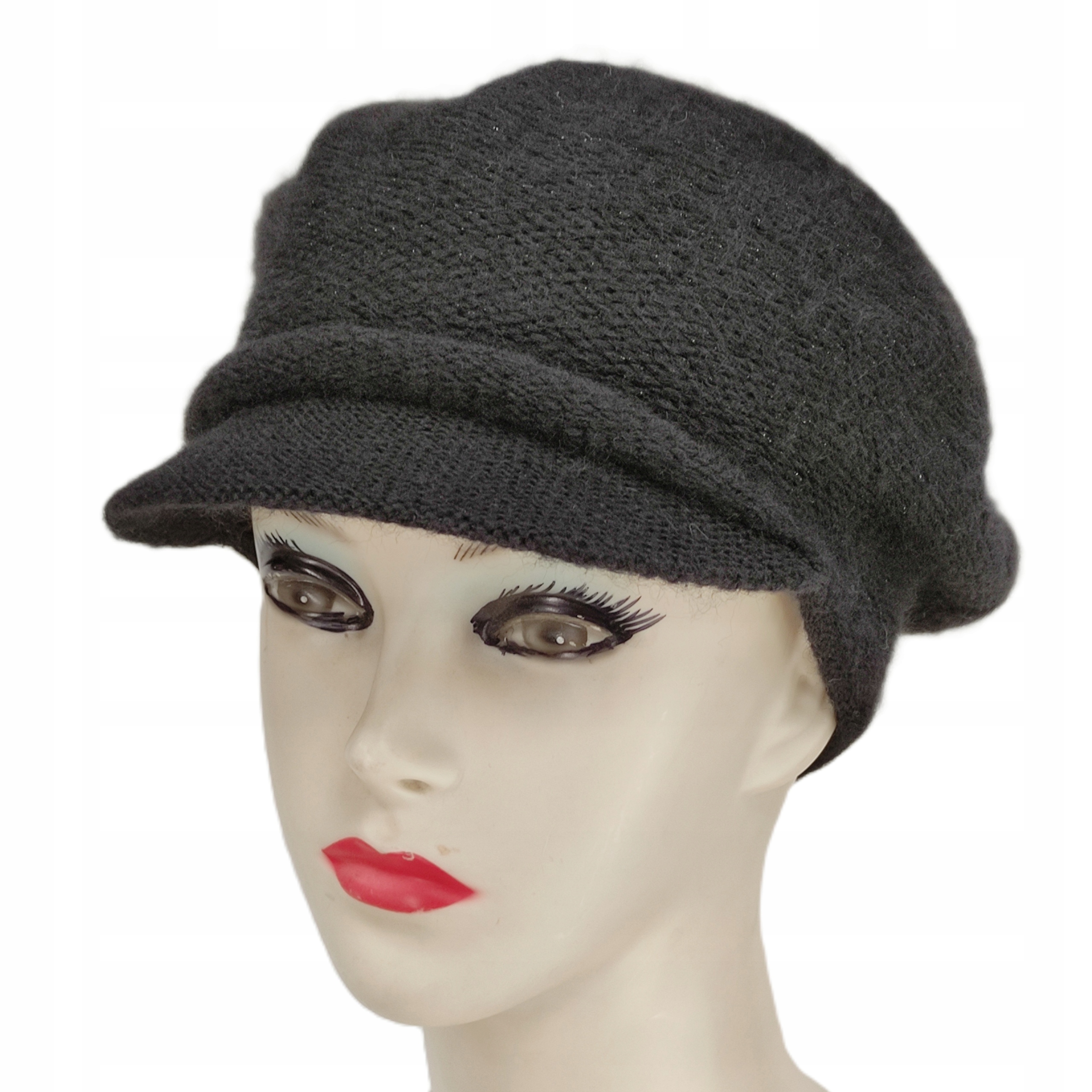 Kšiltovka Čepice Dámská Baseballová Polský Černá Vlněná Leštěná