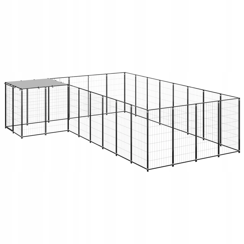 Fionshop 262848409 Psí kotec černý 10,89 m² ocel