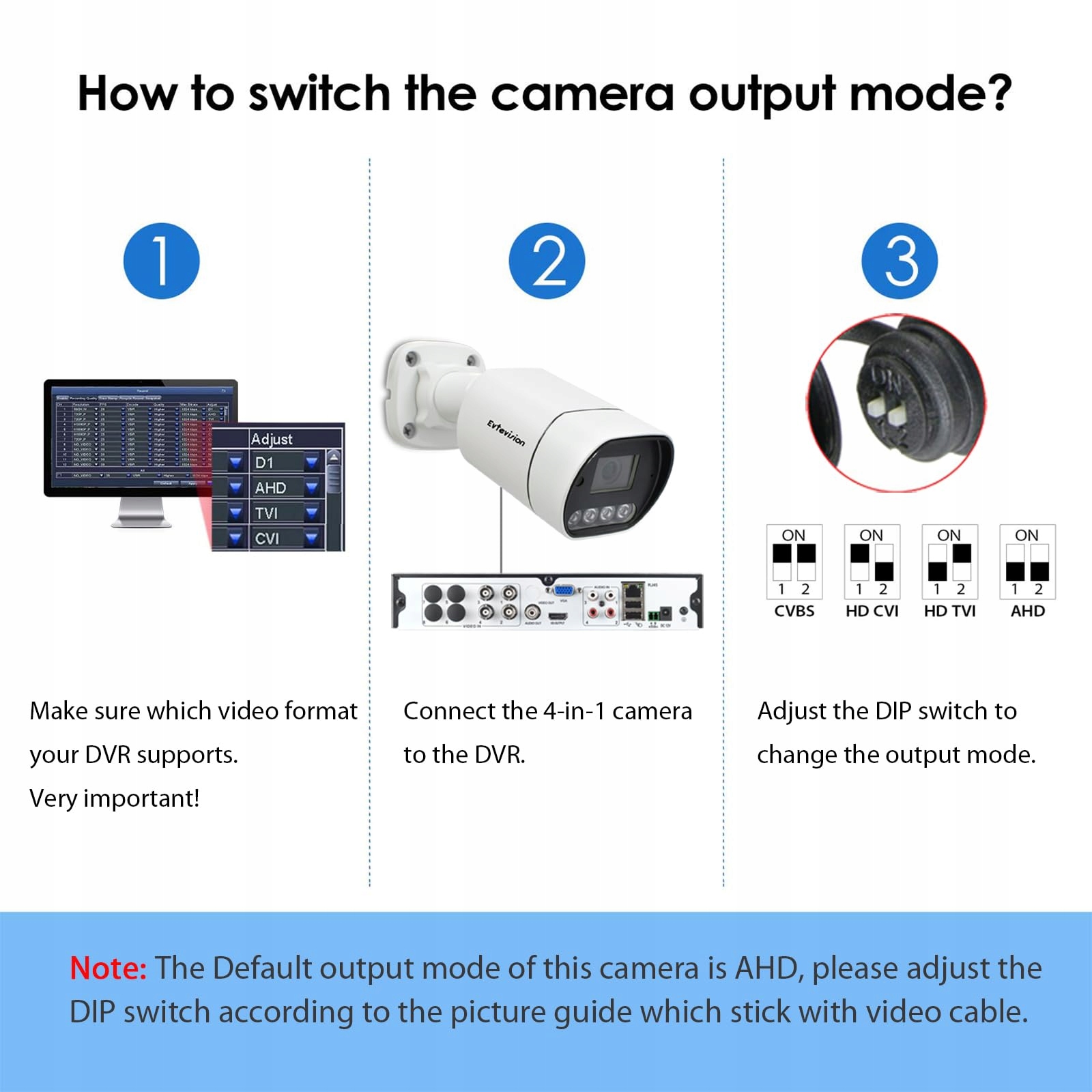 EVTEVISION 5MP Kamera Zewnętrzna 4w1 AHD TVI CVI CVBS 30M Noc IP67 — miniatura 5