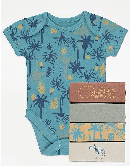 

George Body Krótki Rękaw 5szt 9-12m 74/80cm Palmy