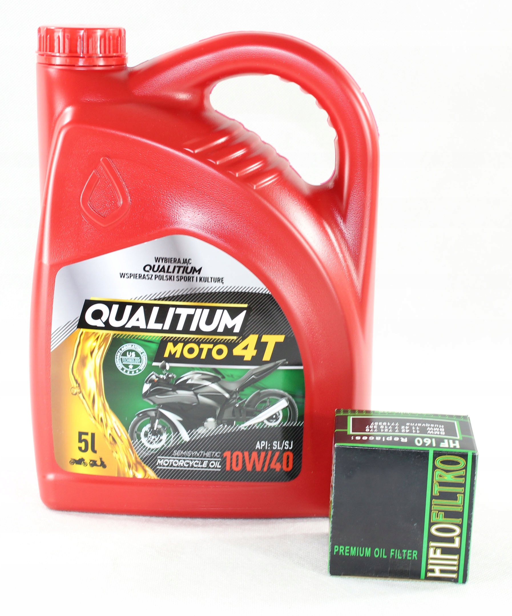 

Olej Qualitium Moto 4t 5l 10W40 Filtr Hiflo HF303