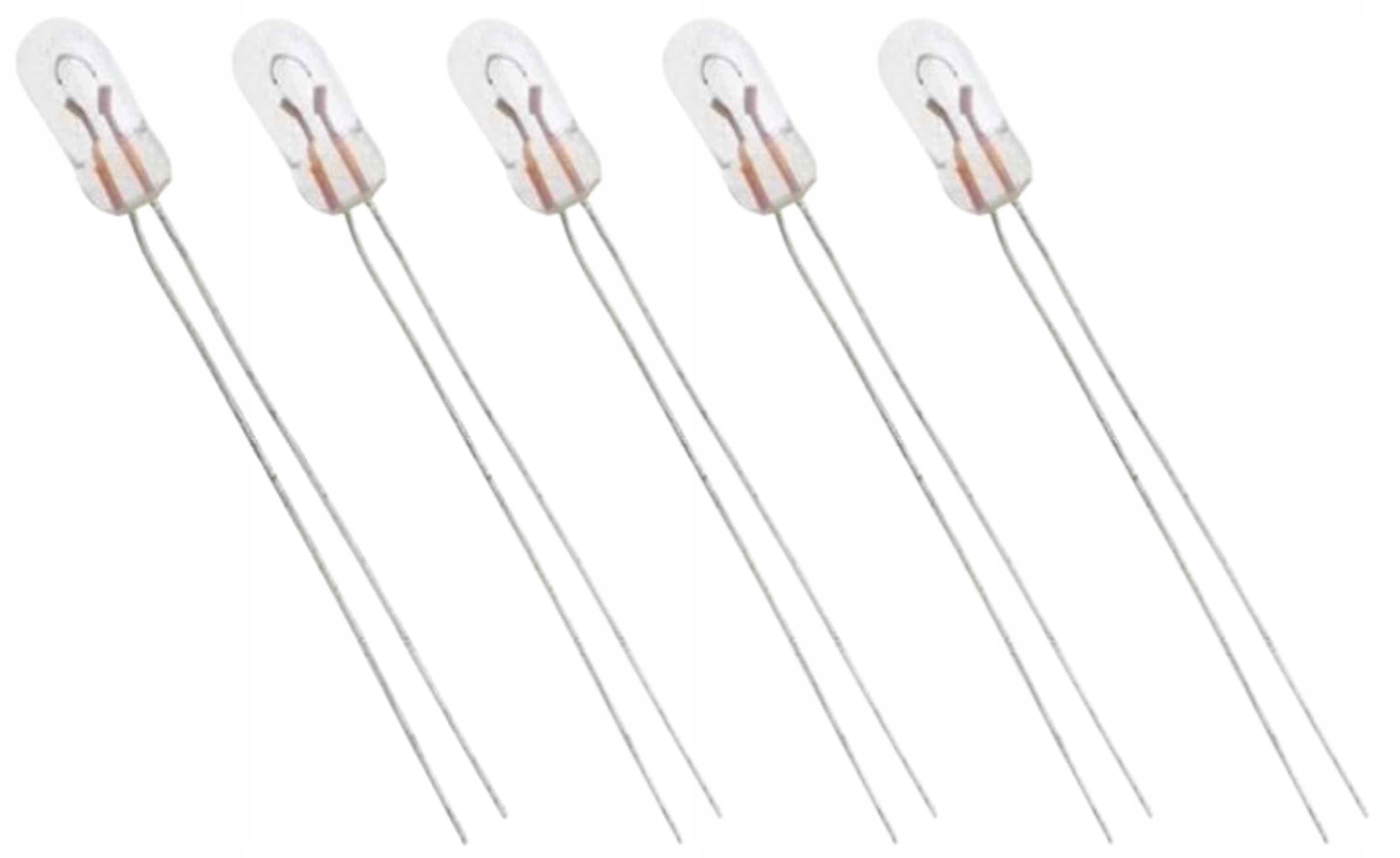 5x Żarówka Miniaturowa W1 W2 Do Zegarów Przycisków T1 T2 3x7mm 12V 65mA