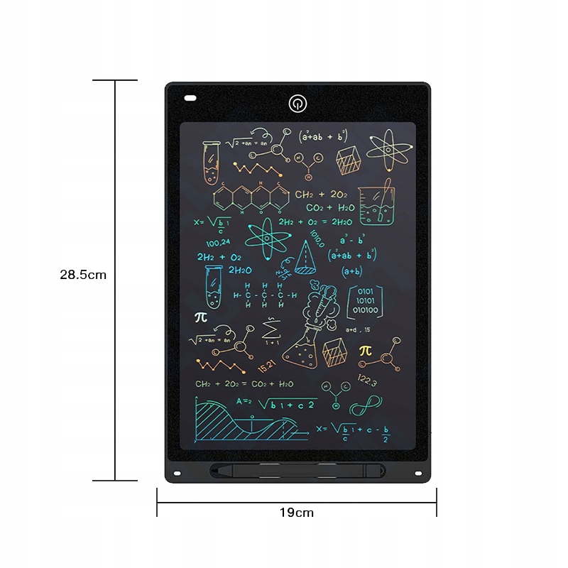 TABLET GRAFICZNY XXL DO RYSOWANIA 12 CALI TABLICA ZNIKOPIS MULTIKOLOR Baterie 1x CR (w zestawie)