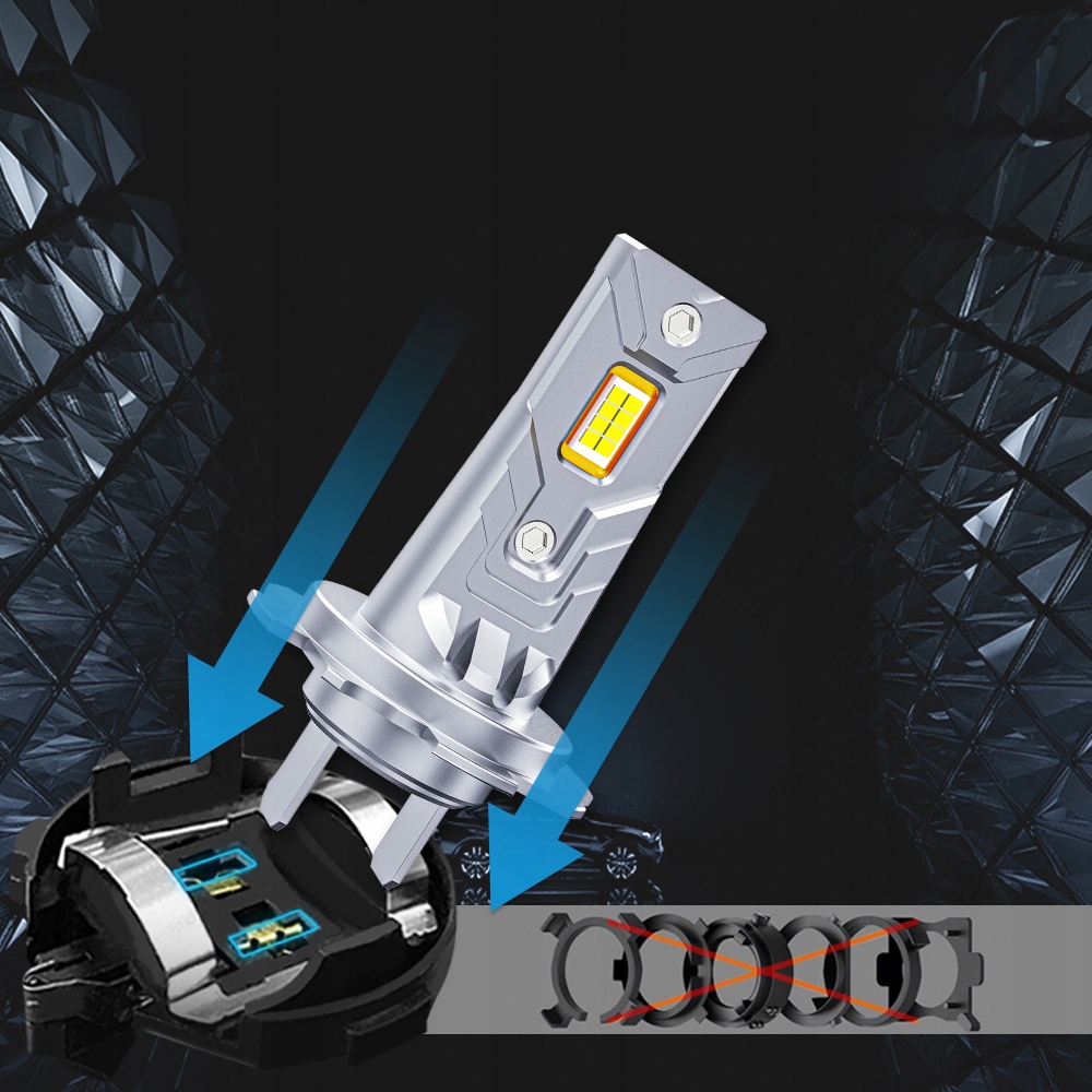 ŻARÓWKI LED H4 RETROFITY 1 do 1 5500K SUPER WHITE Napięcie 12 V