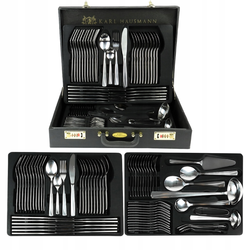 KOMPLET SZTUĆCÓW 72 el WALIZKA MONICA 12 OSÓB SZTUĆCE W WALIZCE