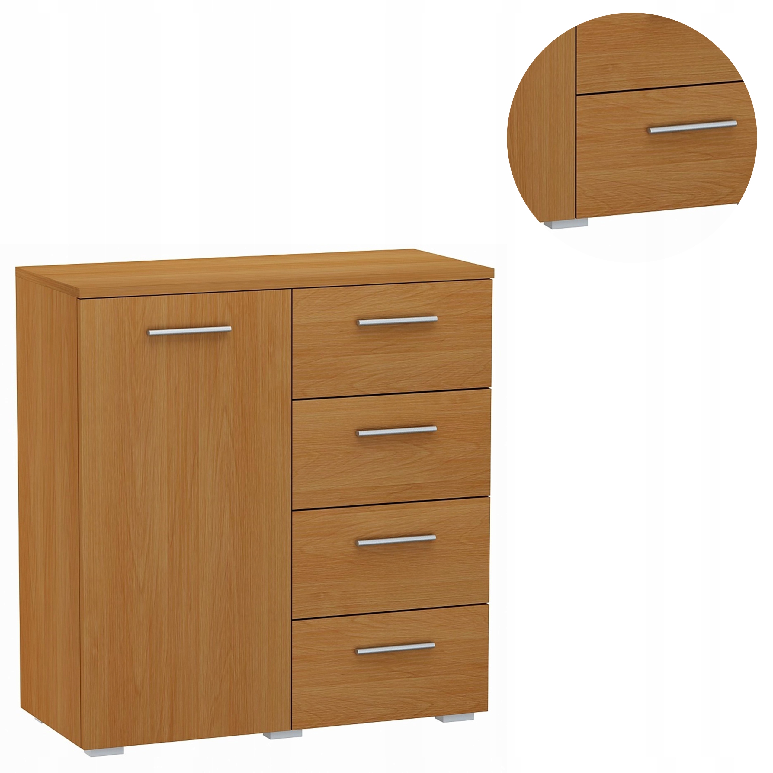 Komoda Helena 80 cm 1D4S Olcha malá šatníková skriňa na oblečenie a hračky