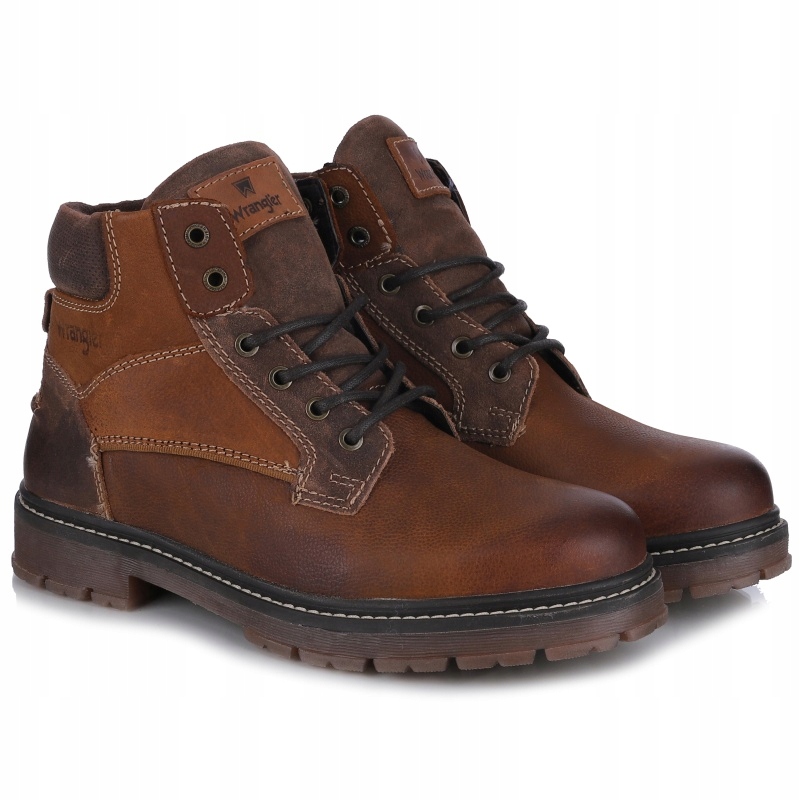 Pánské kozačky Wrangler 20253037.34B Chestnut hnědé, Kůže Vel. 44