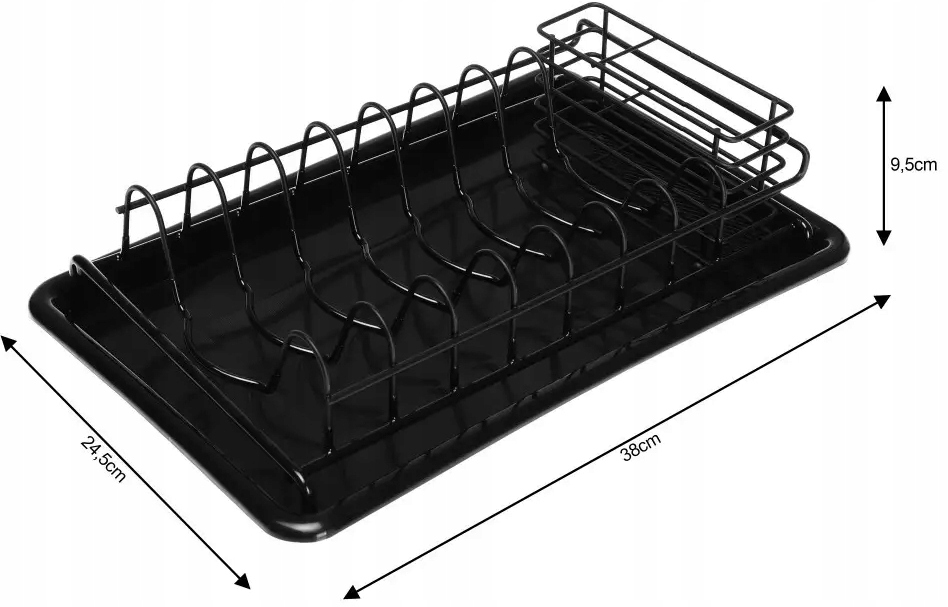 KINGHOFF - Suszarka do naczyń - mała stojąca - ociekacz - czarna - KH-1478 Stan opakowania oryginalne