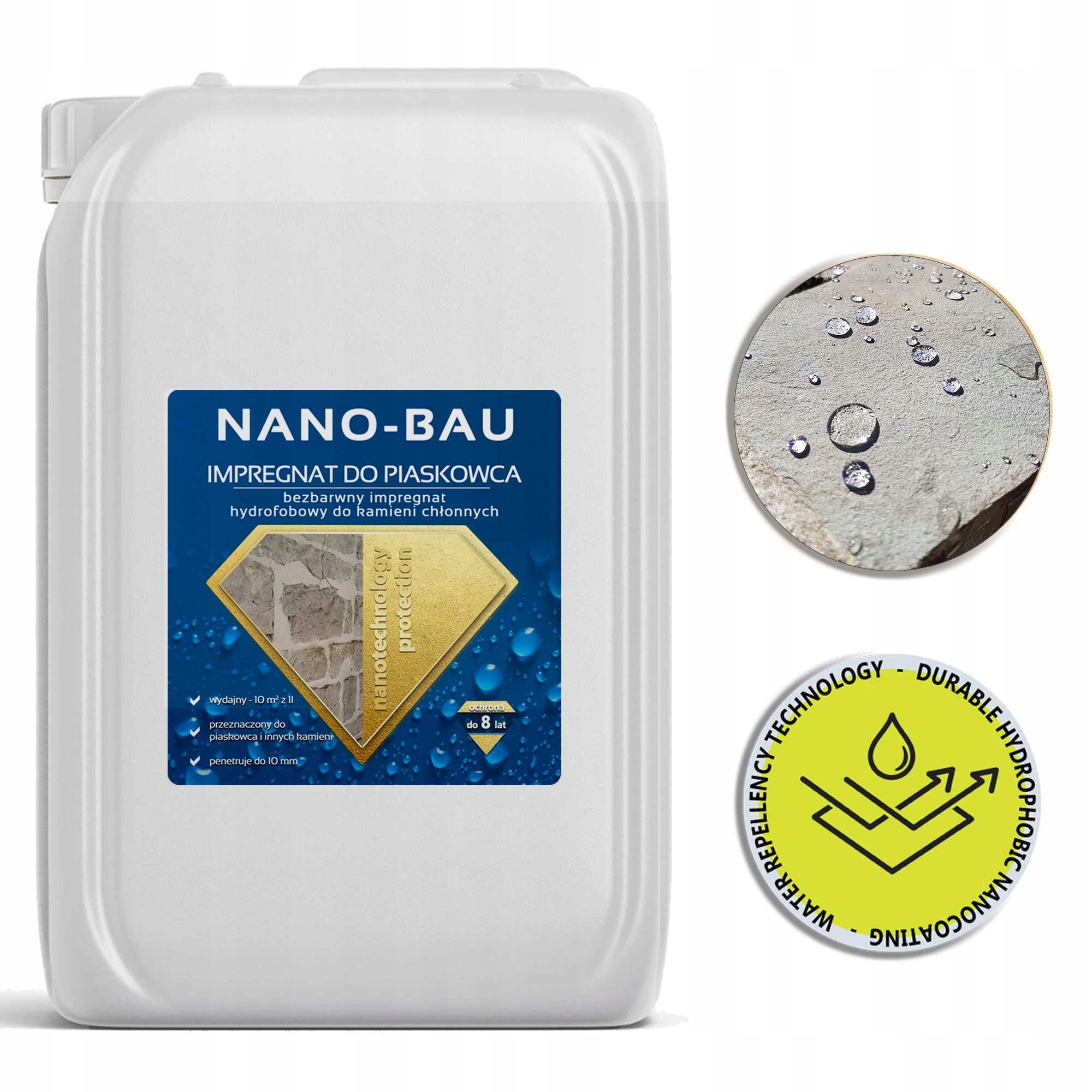 Hydrofobní impregnace pro pískovec Nanobau 20L vystačí na 150 m²