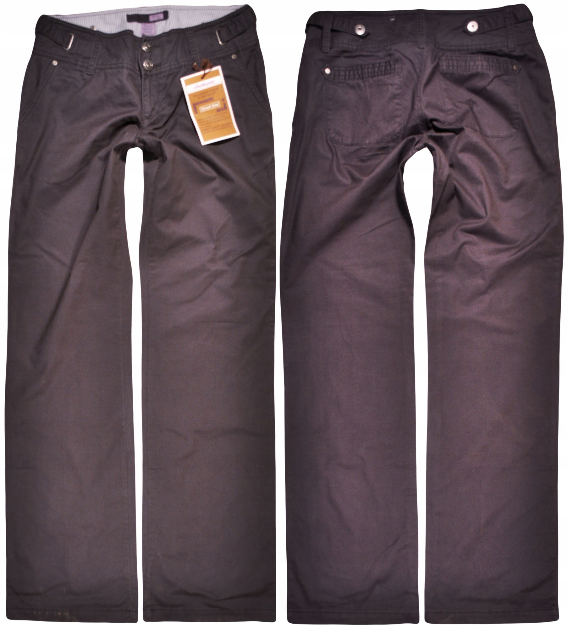 Street One kalhoty Grey low waist straight Jonas Pant W30 L34