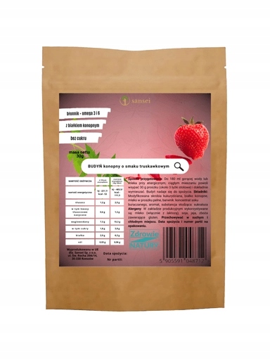 Levně 9 x Puding Jahodový bez cukru 30 g – hodně vlákniny a bílkovin