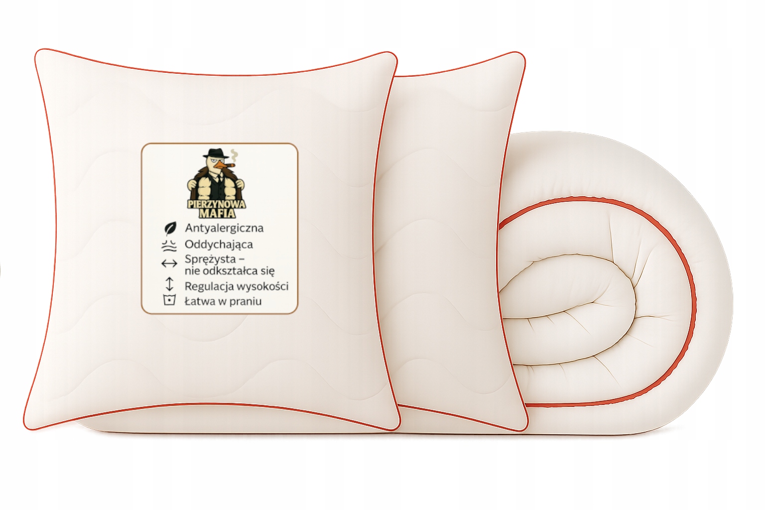 Sada Linea Rosso Přikrývka 220x200 Polštář 70x80 Polská kvalita