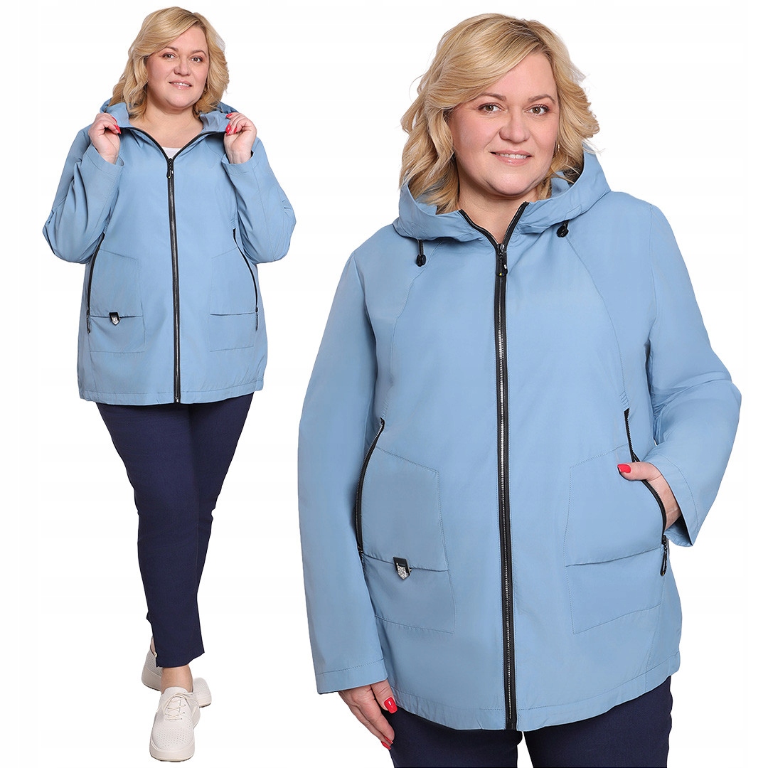 Modrá bunda s lesklým akcentem 62