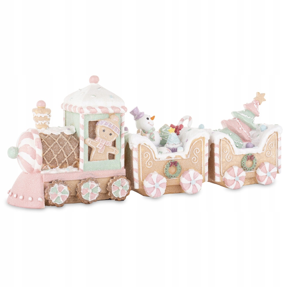 Perníkový vláčik s vianočnou figúrkou 19x45x10,5 cm