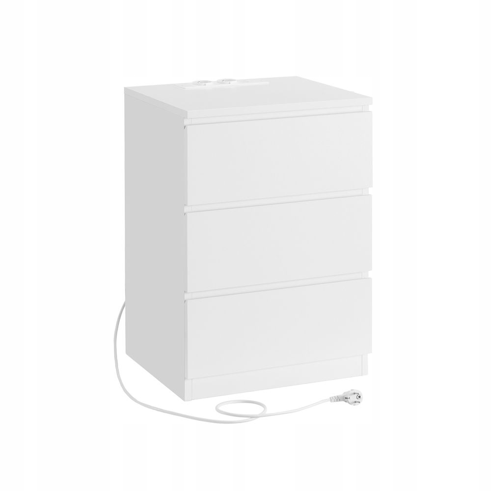 Nočný stolík Vasagle s Usb zásuvkami Cloud White