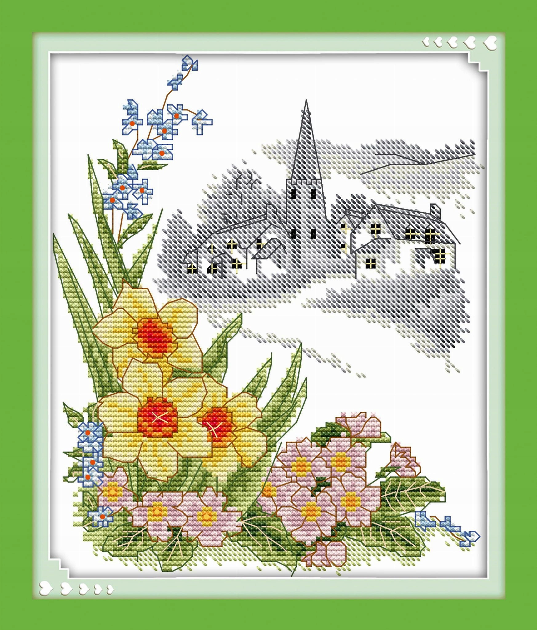 Kanva s potiskem vyšívací sada (kanva,mulina)