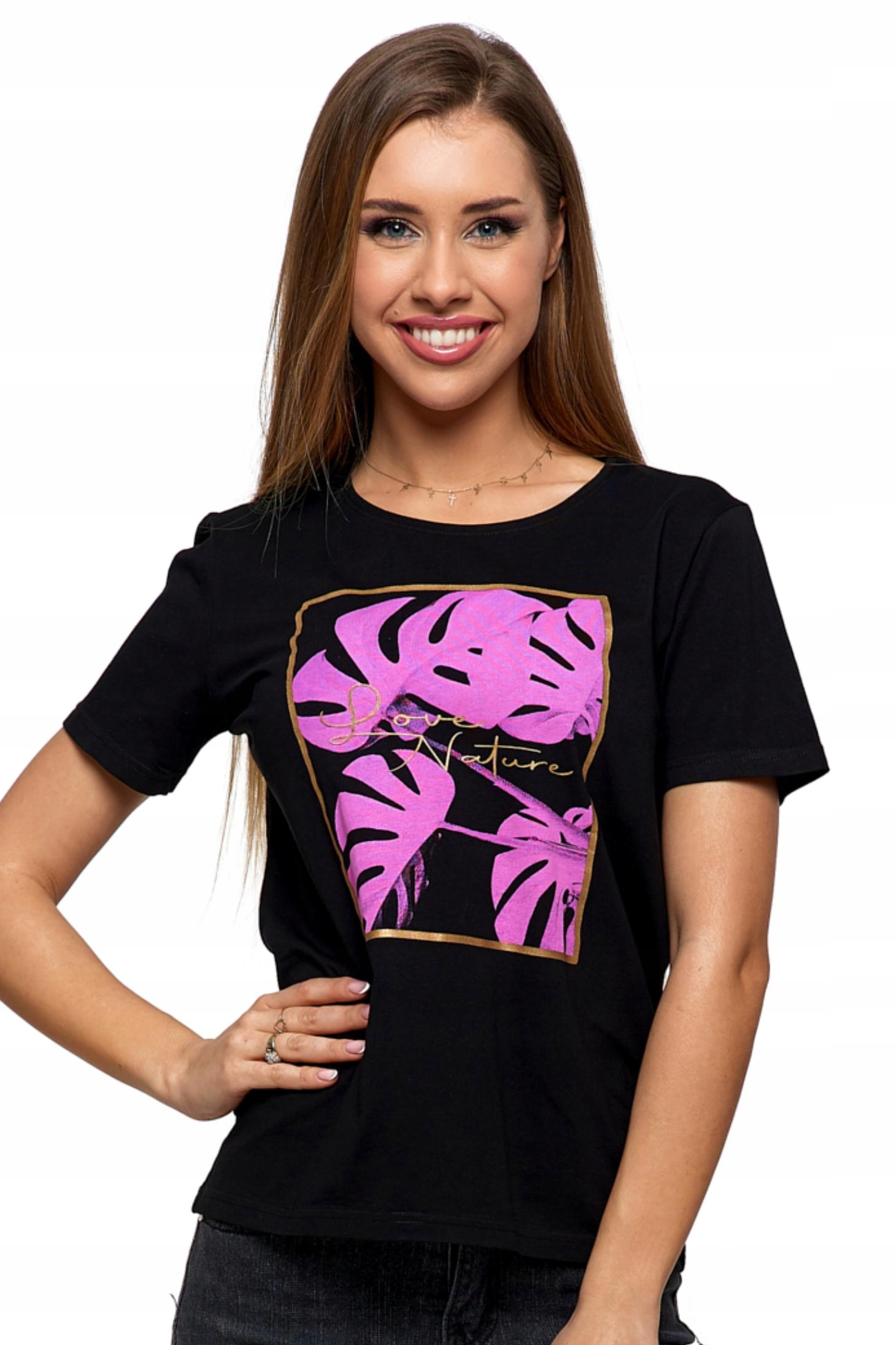 

Koszulka T-shirt damski Monstera czarna M