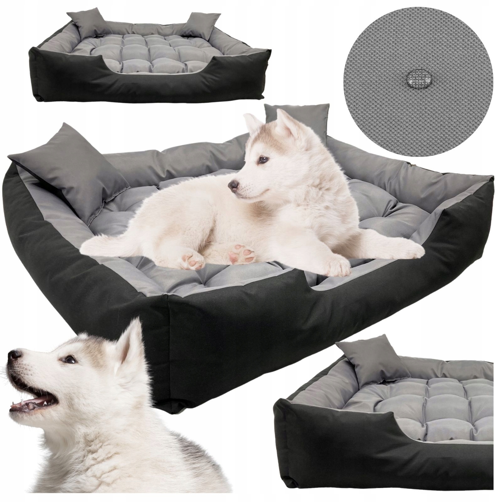 Legowisko Dla Dużego Psa Wodoodporne Materac Z Poduszkami 115x95 L XL XXL