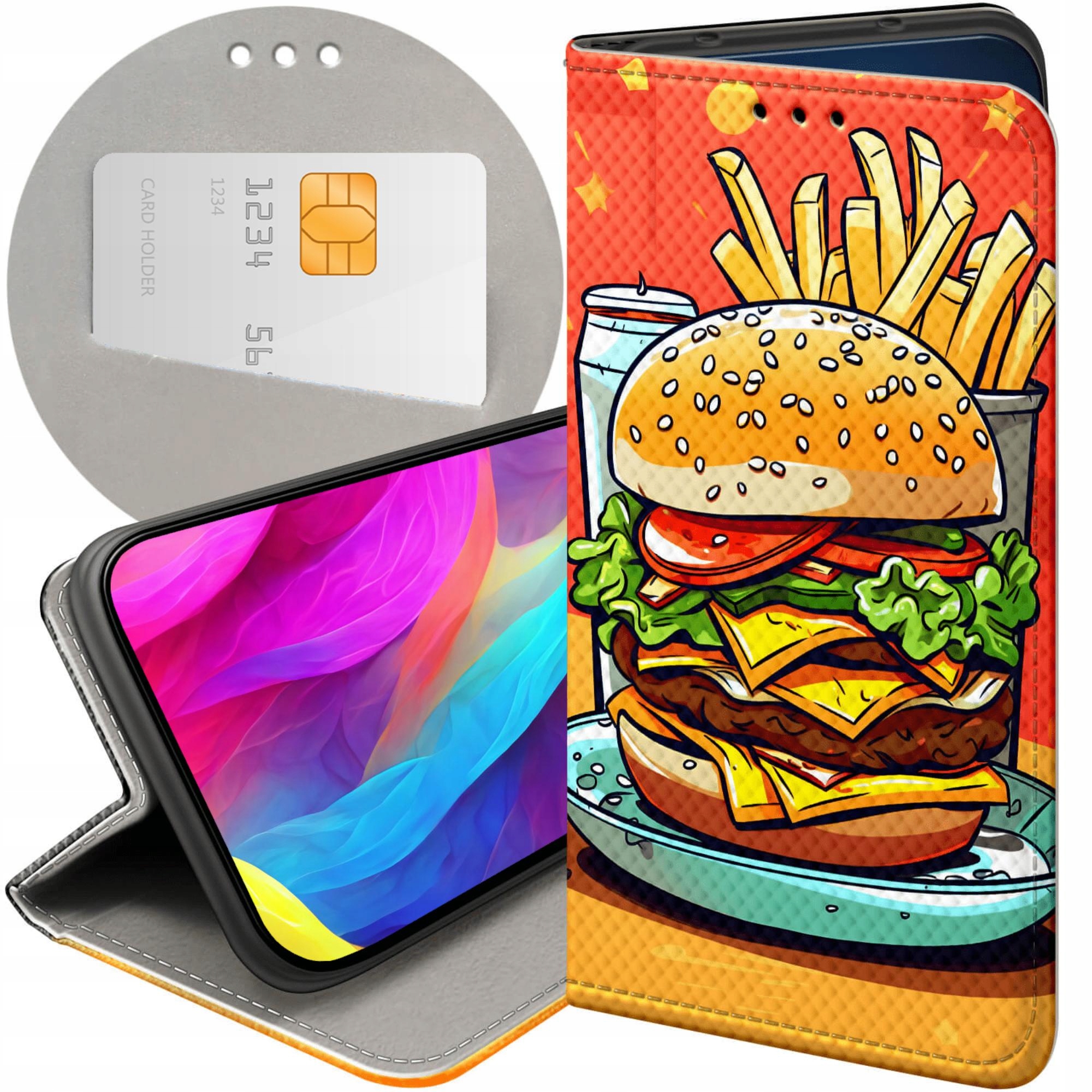 Etui Do Motorola Moto 40 Edge Hamburger Burgery Fast-food Jedzenie