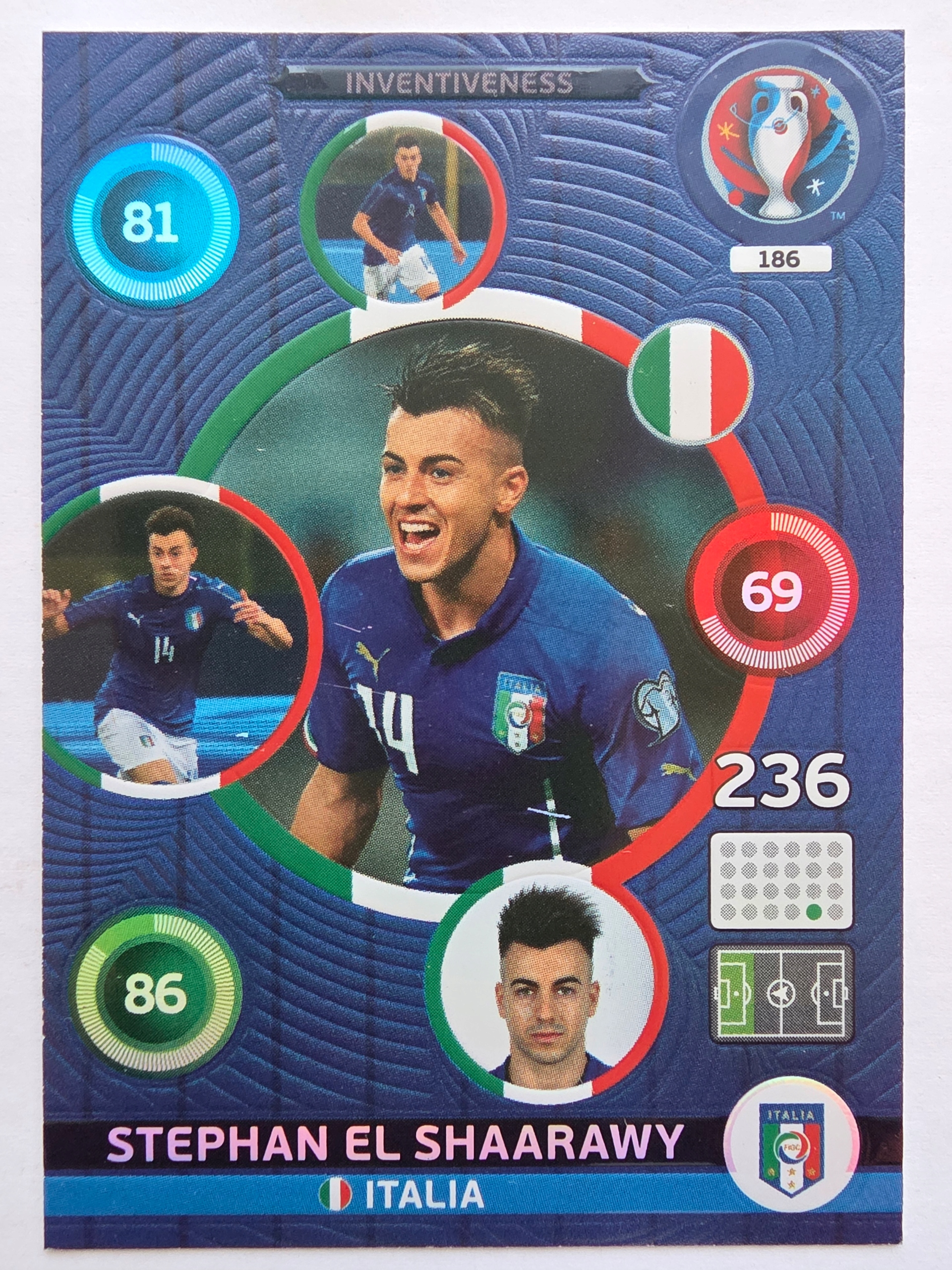 2016 Panini Euro Stephan El Shaarawy Inventiveness Włochy Nr 186 /W13