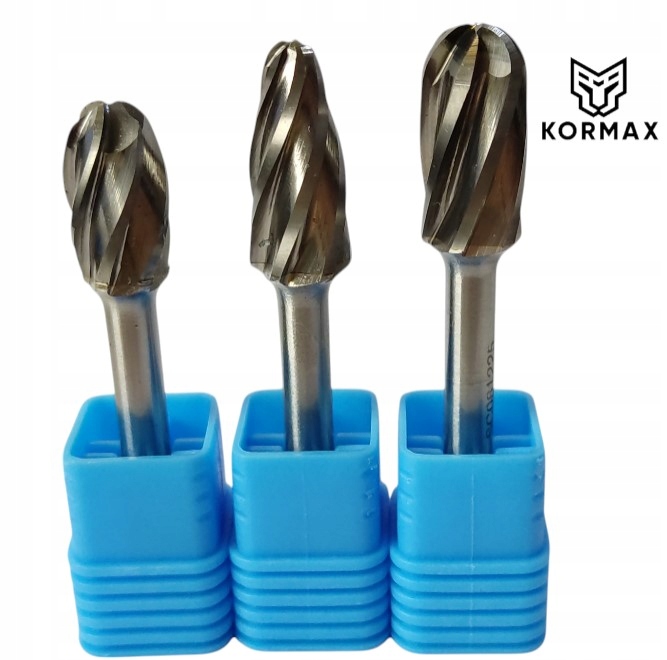 Sada 3 ks 12mm karbidového rotačního pilníku Kormax na hliník