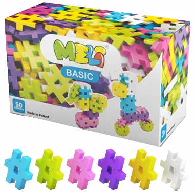 

Klocki Konstrukcyjne Wafle Meli Basic Pink 50 el.