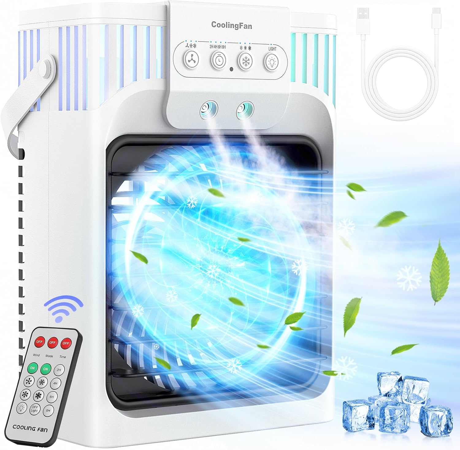 Klimatyzator Przenośny AB-1 Nawilżacz Pilot Led 10W 1200ML Cichy