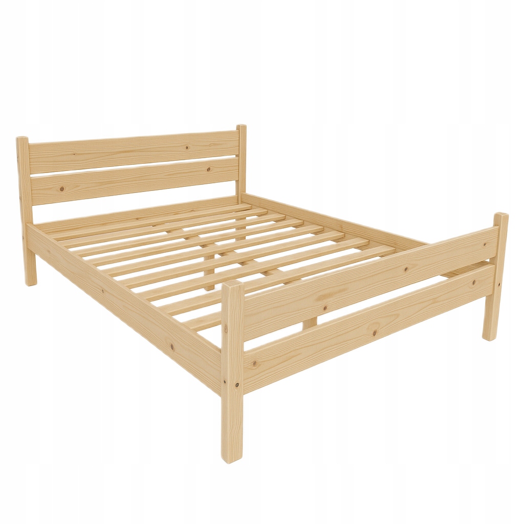 Dřevěná postel 120×200 Lite Vyvýšená pevná konstrukce Surový rošt