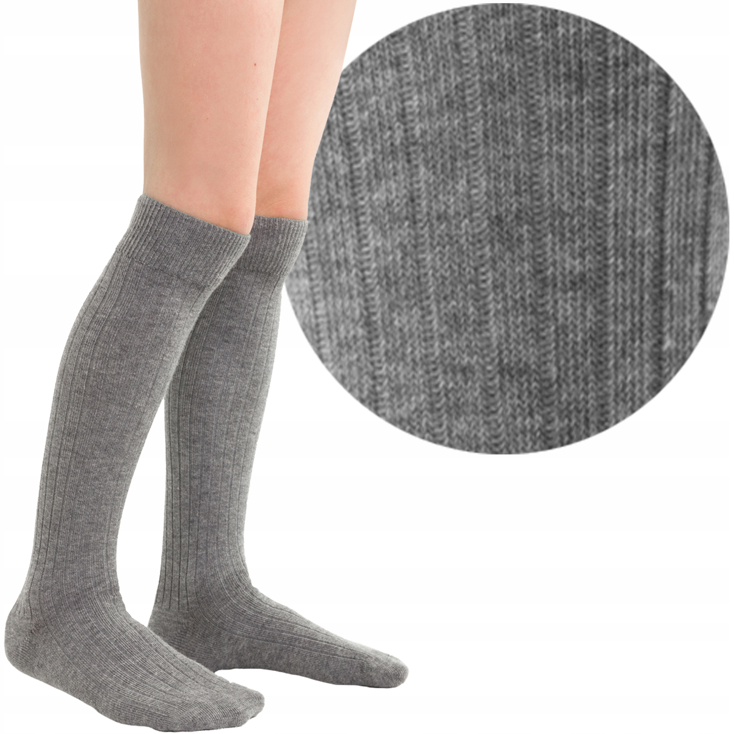 

Steven 072 Podkolanówki Bawełna prążek grey 32-34