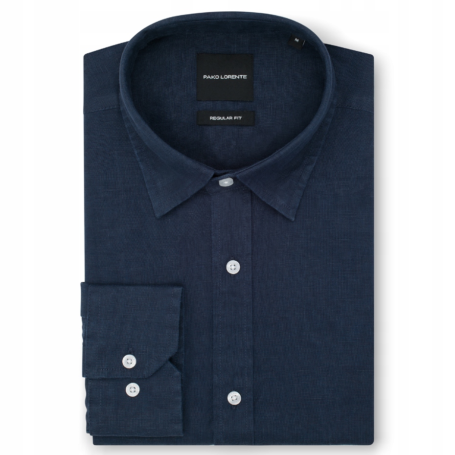 Lněná pánská košile v tmavě modré barvě Regular Pako Lorente vel M