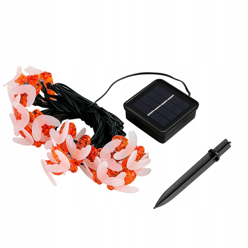 Girlanda Ogrodowa Solarna Pszczółki Lampki LED Ciepła Biel 4m ZESTAW 2 SZT Informacje o bezpieczeństwie CE