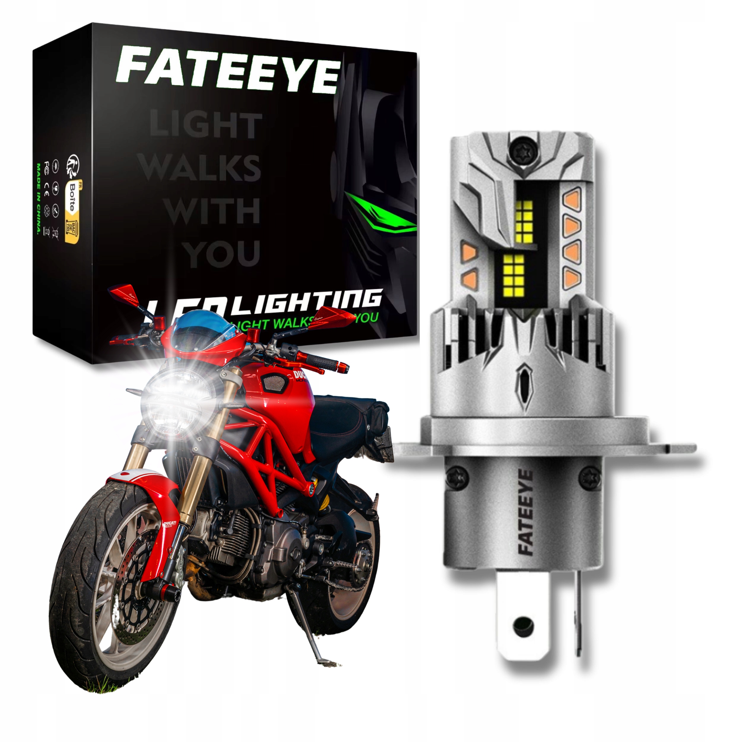 Žárovka H4 Led Canbus 1 Až 1 Silné Bílé Světlo 6500K 10000LM 1 Kus