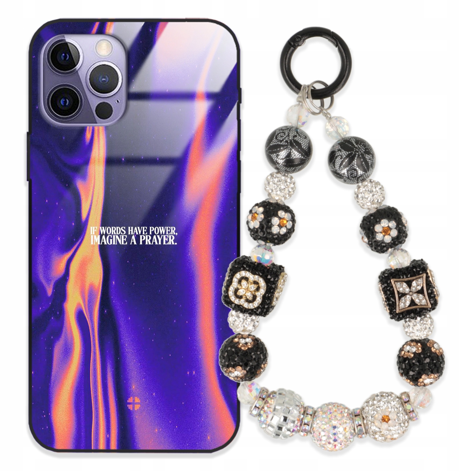 Pouzdro Pro Iphone 15 Pro Glass Přívěsek Na Klíče Elegantní Kryt Premium Vzory