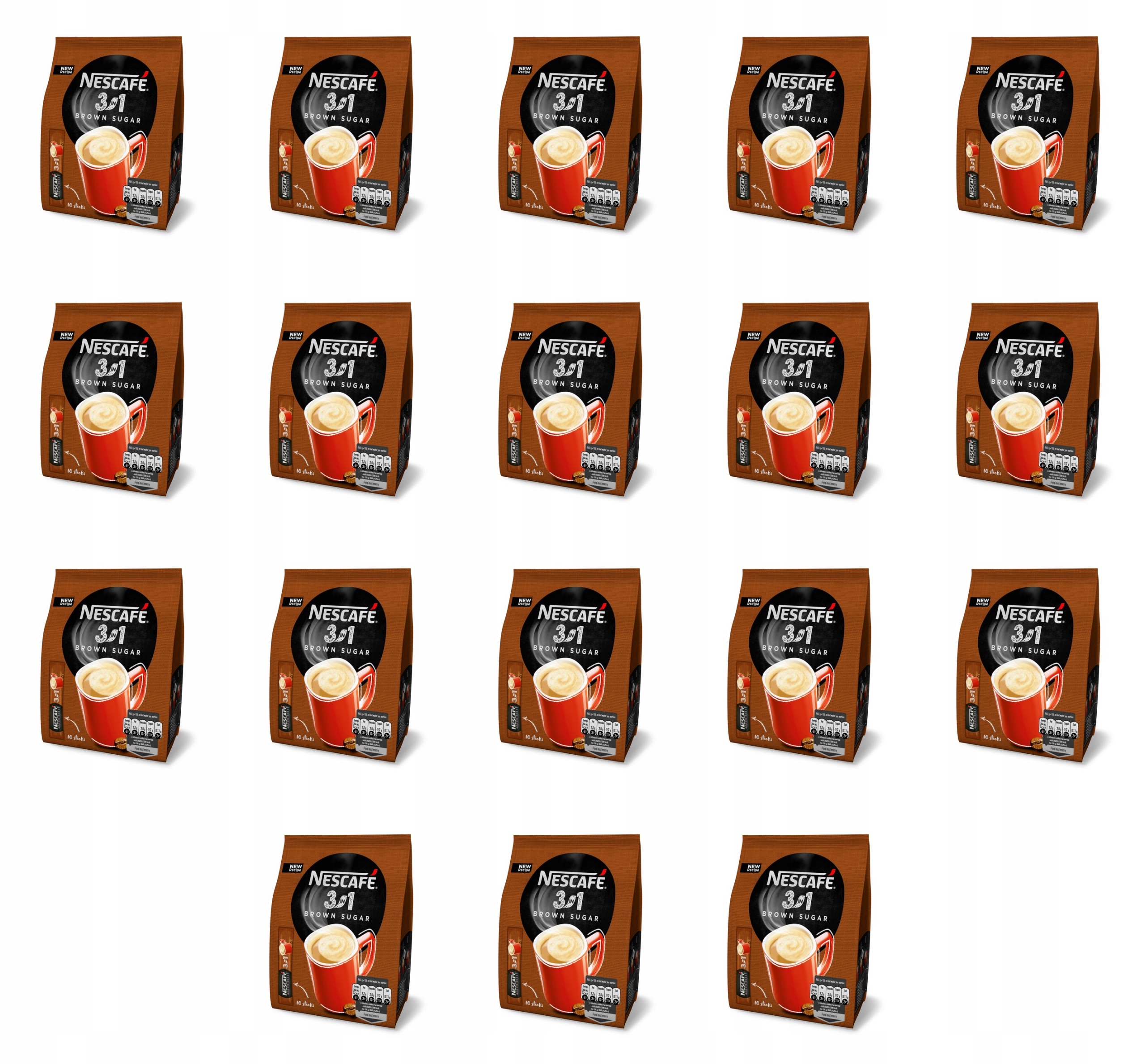 Nescafé 3v1 Brown Sugar Rozpustný kávový nápoj 10 x 16,5 g X18