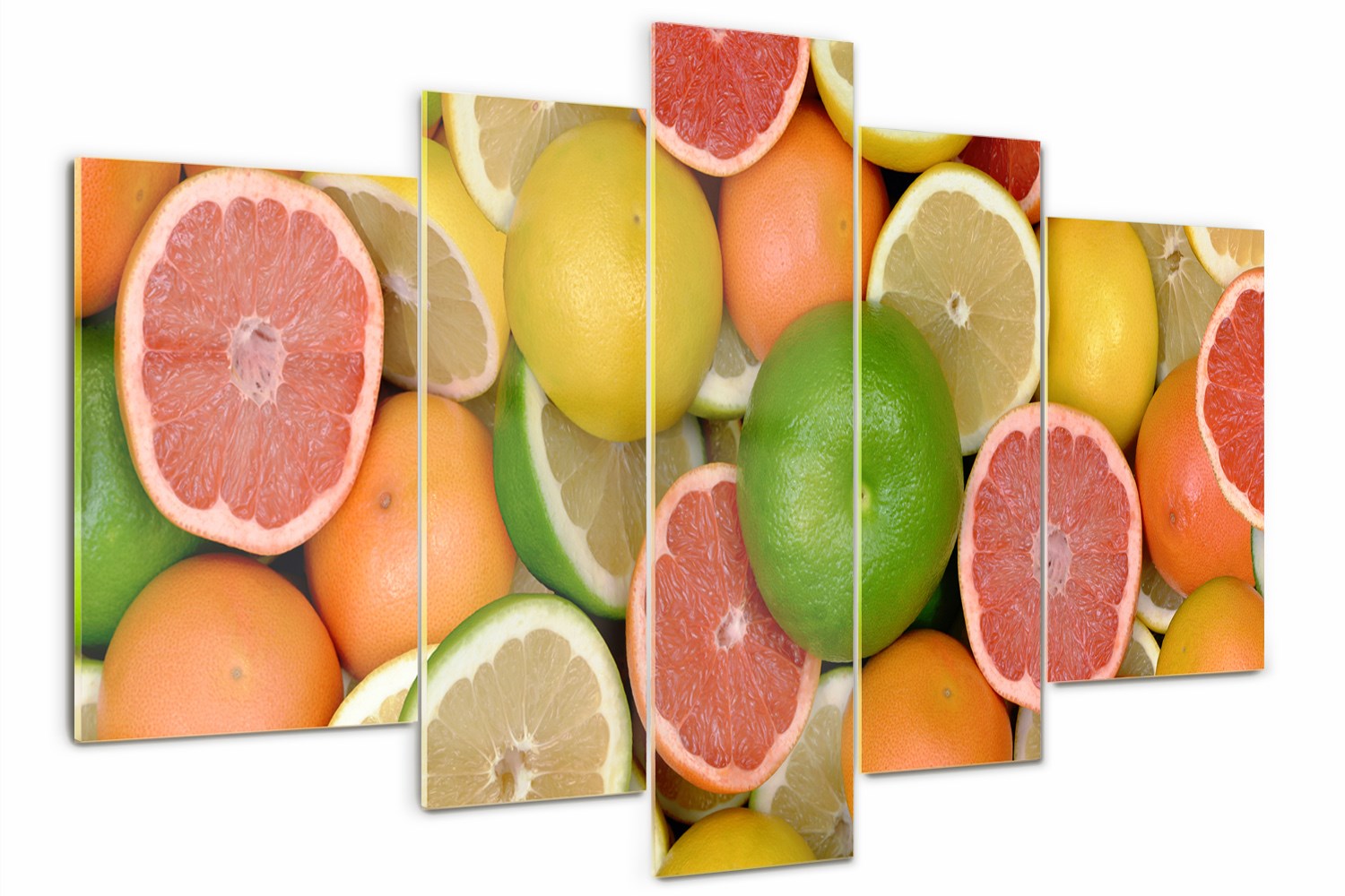 

Obraz szklany tryptyk na ścianę Owoce cytrusowe