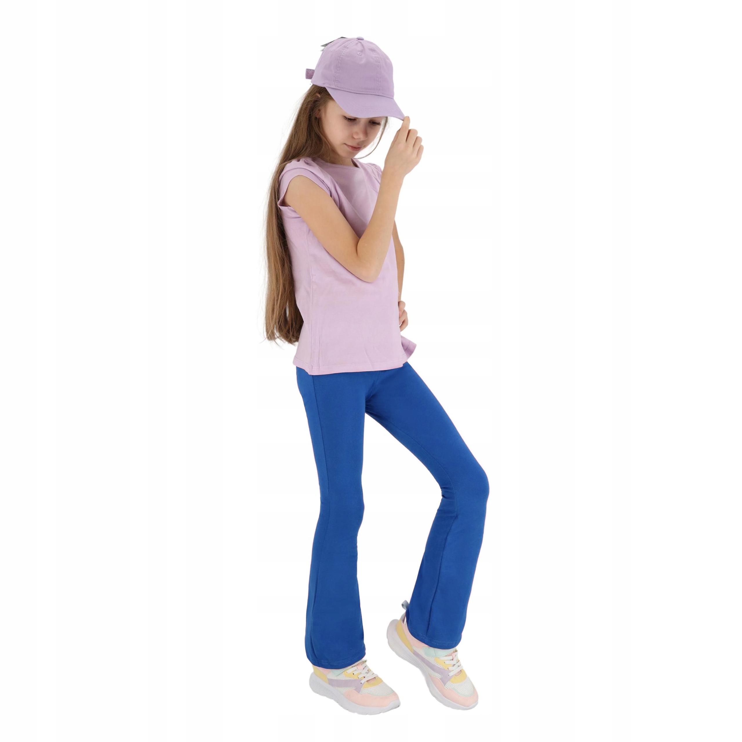 SPODNIE DZWONY DLA DZIECI BAWEŁNIANE DRESY 128 Marka Inna marka