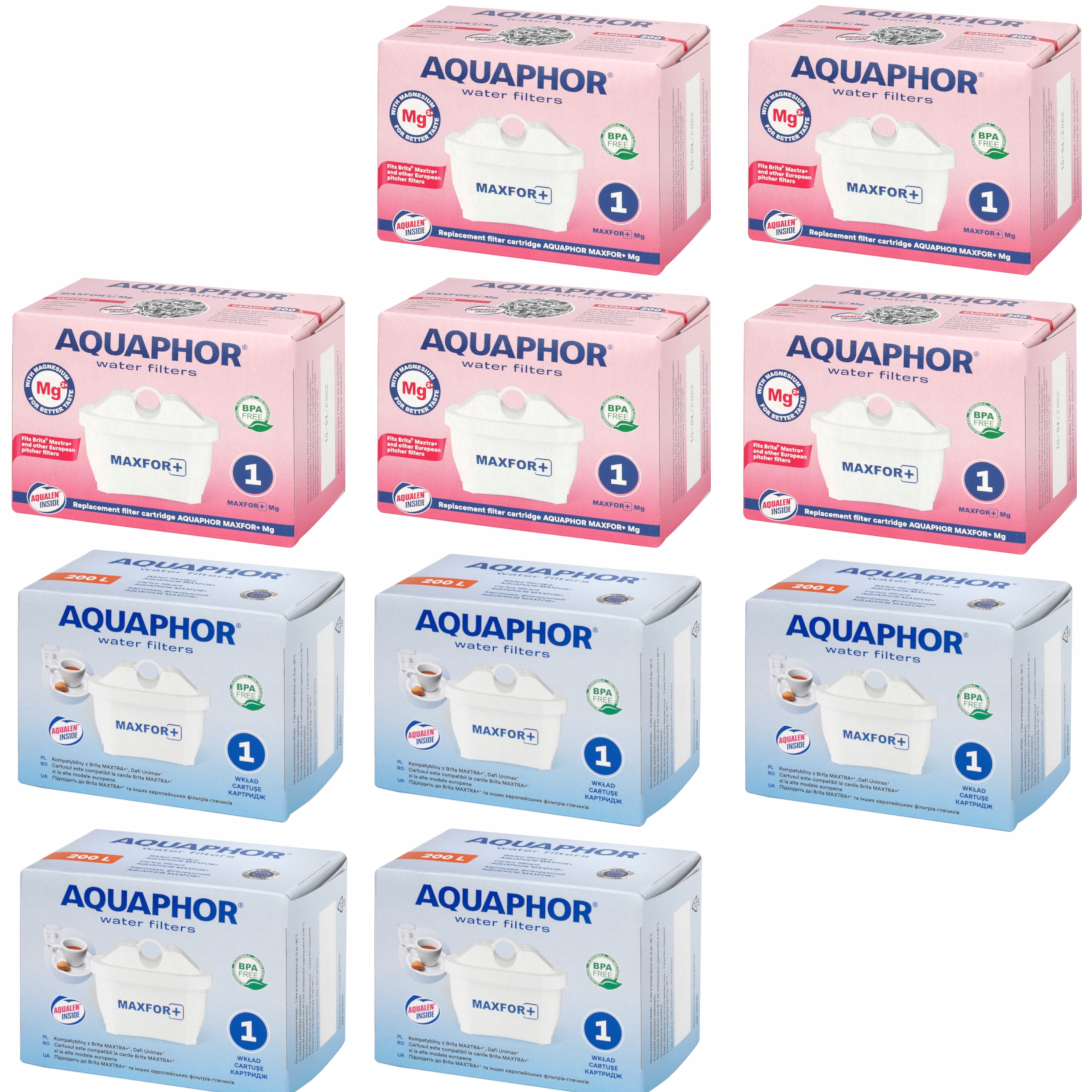 Zdjęcia - Wkład do filtra wody Aquaphor Wkłady filtrujące  Maxfor+ x 5 i Maxfor+ Mg magnezowy x 5  (10 szt)