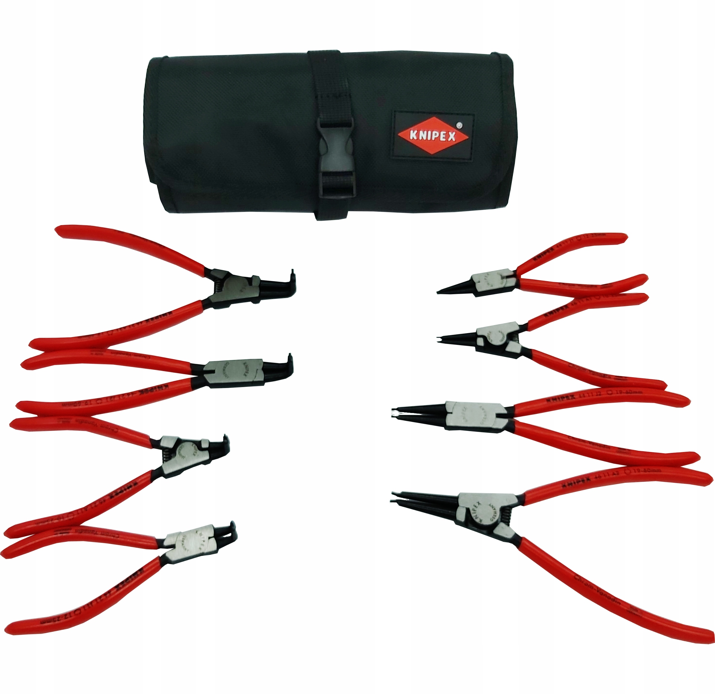 SZCZYPCE DO PIERŚCIENI OSADCZYCH SEGERA 8 SZTUK ETUI ZESTAW SZCZYPIEC